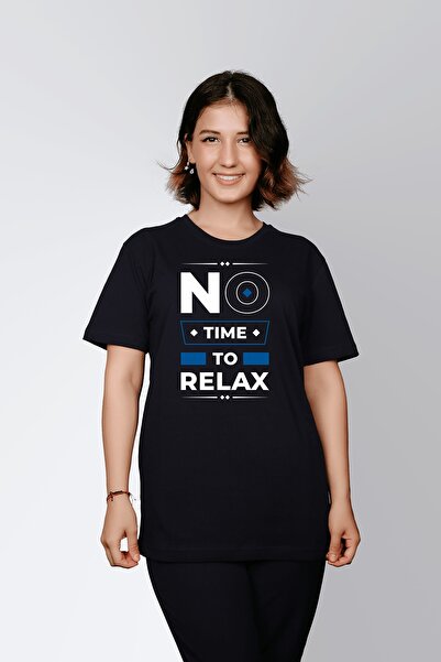 ErTaPassage Femeie neagră tricou - Nu există timp pentru odihă B cu imprimeu ...