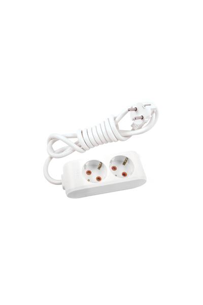 VİKO Multi-let 2-Piece Grounded Cable Child Proof 2 Meter Socket White