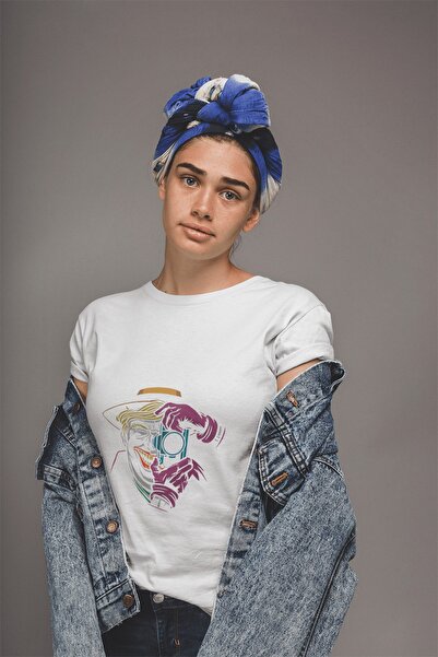 ErTaPassage White Joker cu imprimeu Femei tricou - T6733718
