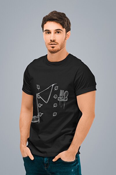 ErTaPassage Μαύρο με τύπωμα Ανδρικό μπλουζάκι - Στολή σεφ T3856884