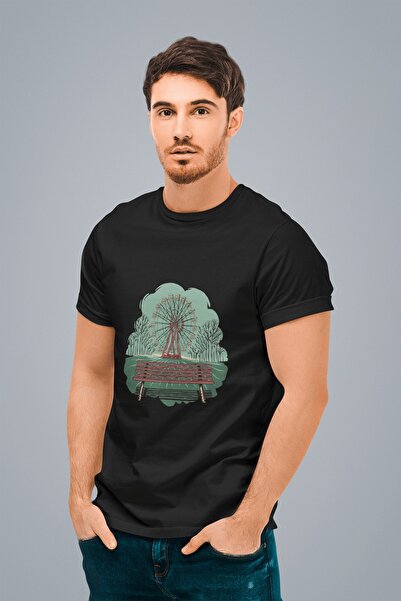 ErTaPassage Crni Černobilj Štampano muški T-shirt - T206058