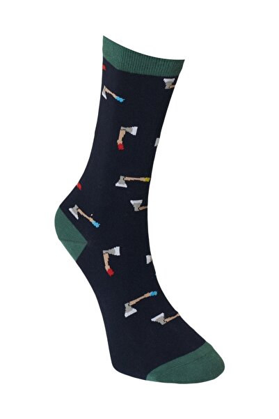 ALTINYILDIZ CLASSICS Men's Navy Blue Patterned Socks