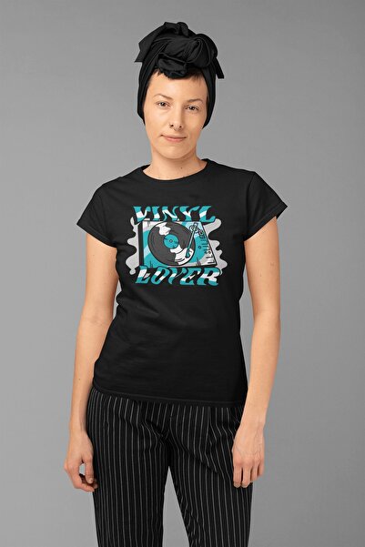 ErTaPassage Placă neagră cu imprimeu Femei tricou - T1488883