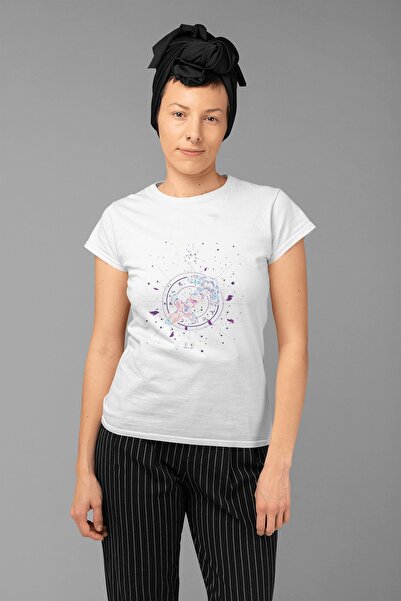 ErTaPassage Semnul Sagitariu alb cu imprimeu Femeie tricou - T9916808