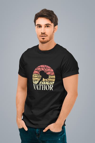 ErTaPassage Viking Çekic cu imprimeu pentru bărbați, negru tricou - T5858491