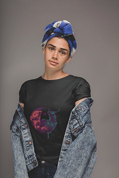 ErTaPassage Ursul Negru cu imprimeu Taurul tricou - Femeie T2000595