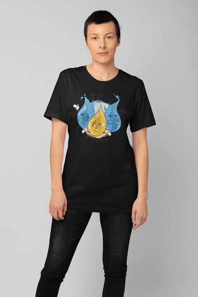 ErTaPassage Black Water cu imprimeu Femei tricou - Două picături, T8167100