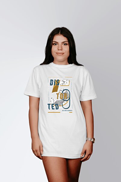 ErTaPassage Femei cu litere discurate albe scrise tricou - T4406657