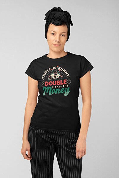 ErTaPassage Negru închis cu imprimeu supradimensionat Femeie tricou - T1597547