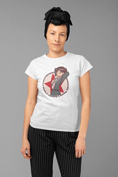 ErTaPassage White Anime cu imprimeu Femei tricou - Coreea de Nord T2677159