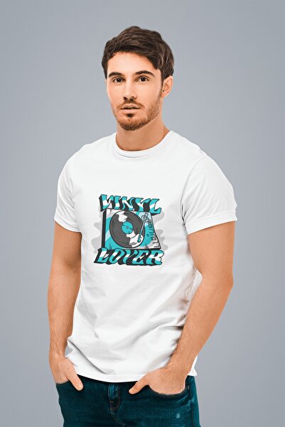 ErTaPassage Muški beli gramofon Štampano Standard T-shirt T1488883