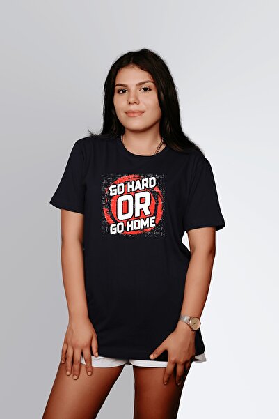 ErTaPassage Negru cu imprimeu Femei tricou - Merge dur sau acasă T6323727