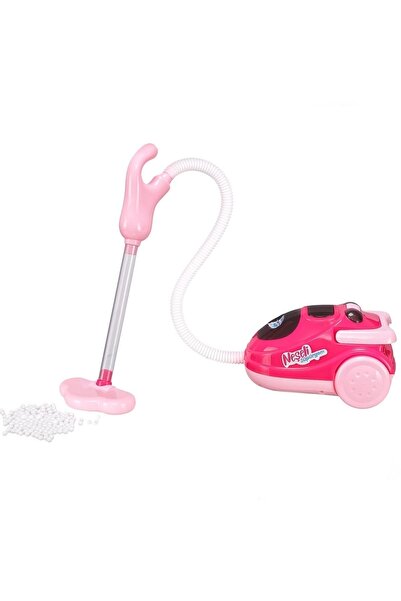 OYDAS Pilli Sesli Ve Işıklı Vakum Yapan Oyuncak Pembe Süpürge Mini