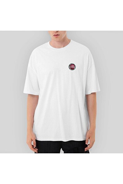 Z zepplin Tricou alb supradimensionat cu logo Fiat