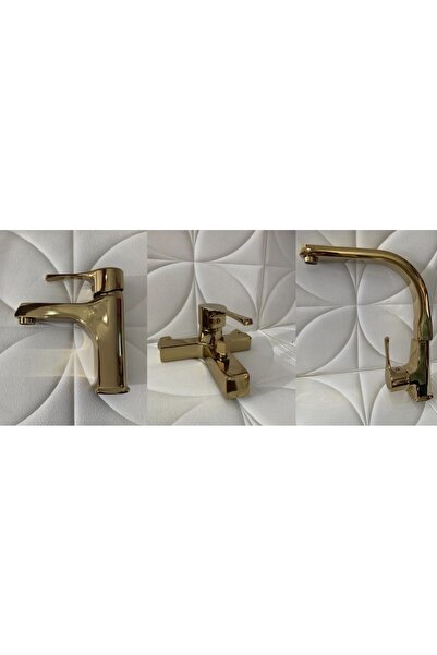 Sedef Gold Batarya Takımı Lavabo Bataryası Eviye Bataryası Duş Bataryası