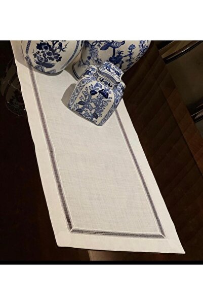Lilies Atelier Keten Krem Renk Kolber Detaylı Luxury 40 X 150 Runner Leke Tut...