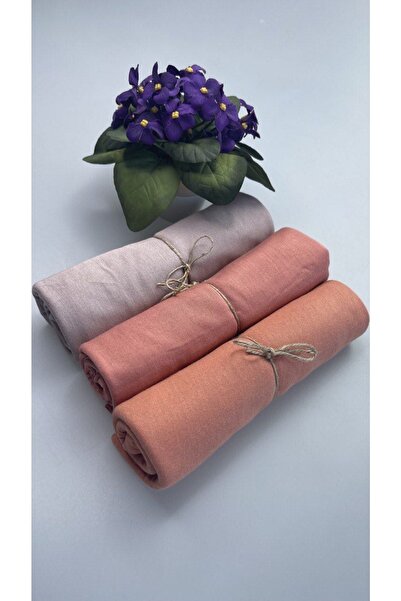 Nilbutik Set de 3 șaluri din bumbac pieptănat