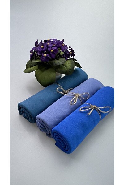 Nilbutik Set de 3 șaluri din bumbac pieptănat