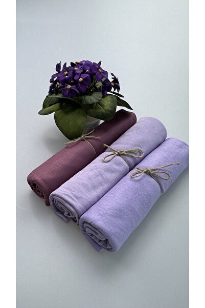 Nilbutik Set de 3 șaluri din bumbac pieptănat