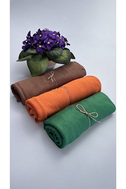 Nilbutik Set de 3 șaluri din bumbac pieptănat