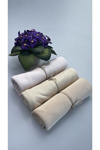 Nilbutik Set de 3 șaluri din bumbac pieptănat