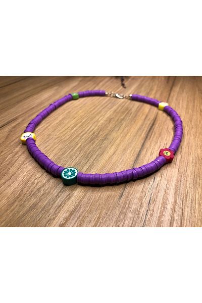 Stoneday Purple Color Special Design Colorful Fimo Necklace