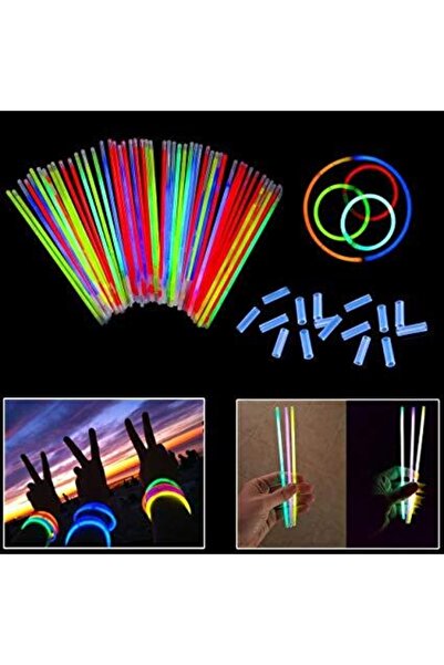Genel Markalar Fosforlu Çubuk Glow Stick 50 Adet Parti Doğum Günü Konser Eğlence Kutlama Çubuk Işık Koza Gift