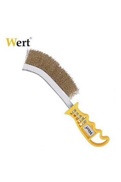 WERT W 2770 Wire Brush, (Plastic Handle), Yellow, Gray
