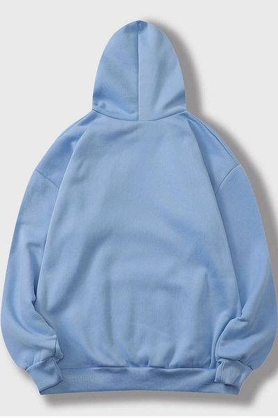 MODAGEN Uniszex Baby Blue Plain Basic kapucnis pulóver