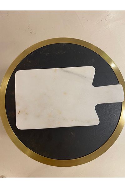 Infinity House Design Mother of Pearl Marble Cutting Board Presentation Holder