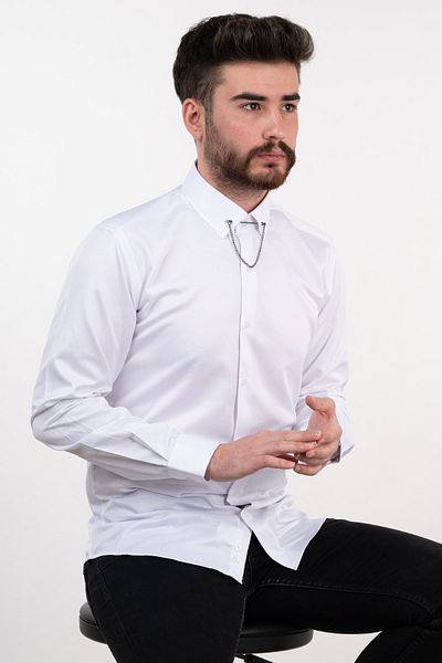 APARTRO Πουκάμισο Slimfit με αλυσίδα γιακά