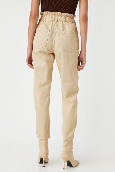 Koton Women's Camel Hair Trousers 3WAL40005MW