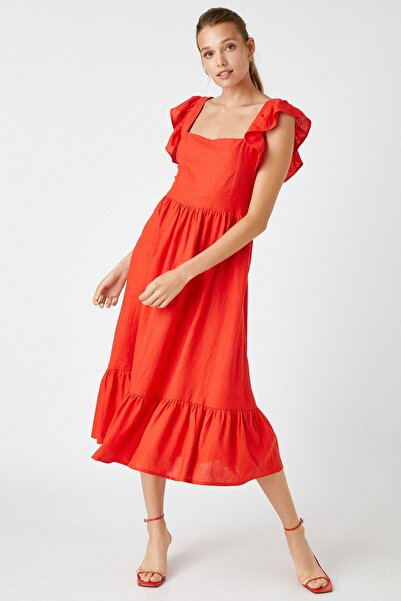 Koton Kleid - Rot - Gerüschter Saum