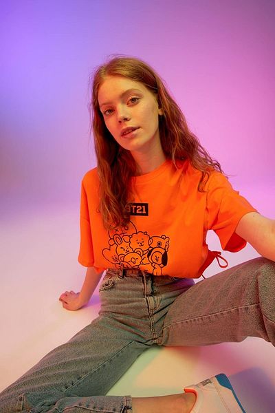 DeFacto Tricou Coool Bt21, cu mânecă scurtă, cu decolteu circular, 100% bumbac