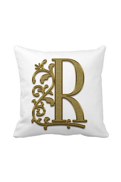 QueenHome Lettered Throw Pillow Case Birthday Promise Engagement Jewelry Pillow Case Letter R