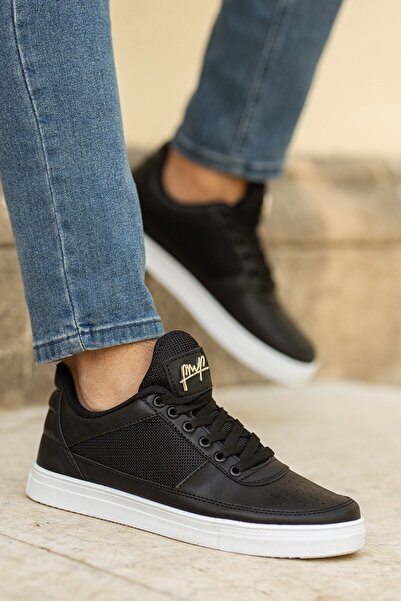 BOUIS Ανδρικά μαύρα άνετα αθλητικά παπούτσια με μαλακή σόλα που αναπνέει