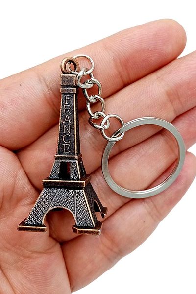 Dünyadan Hediyeler 3d Metal Keychain - Paris Eiffel Tower Bronze