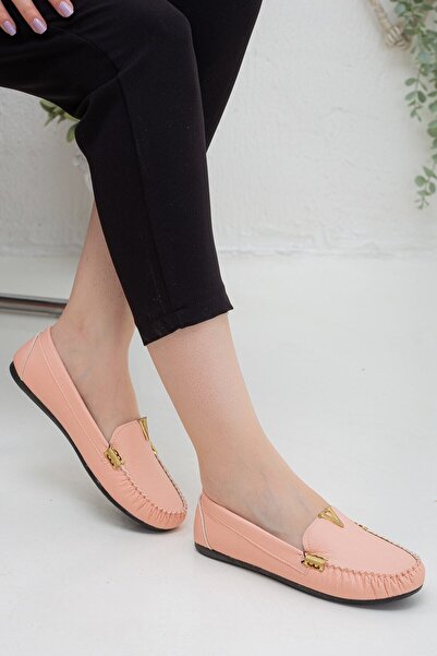 Rona Gifts Balerini roz de damă, cu cataramă în V, cu detalii zilnice, talpă ...