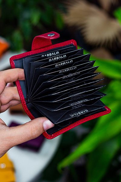 Garbalia Adanus Genuine Leather Red Accordion Card Holder