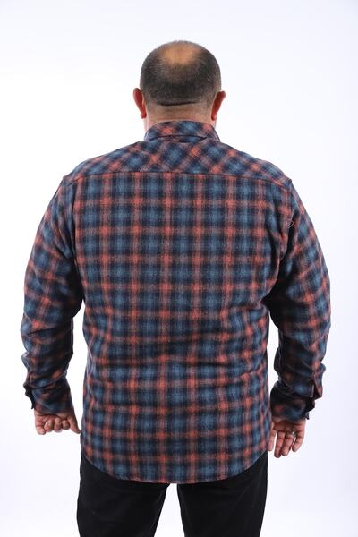 Starbattal Oduncu Gömlek Çift Cep Small Plaid 22217-petrol