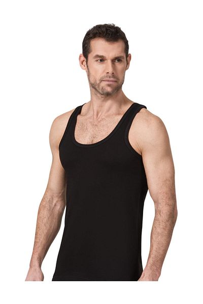 Namaldı Men's Black Single Pack Modal Summer Hanging Tank Top