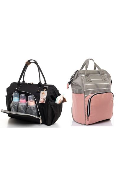 Sahra Elegance Leke Tutmaz Su Geçirmez Termal Bölmeli Anne Bebek Bakım 2'li O...