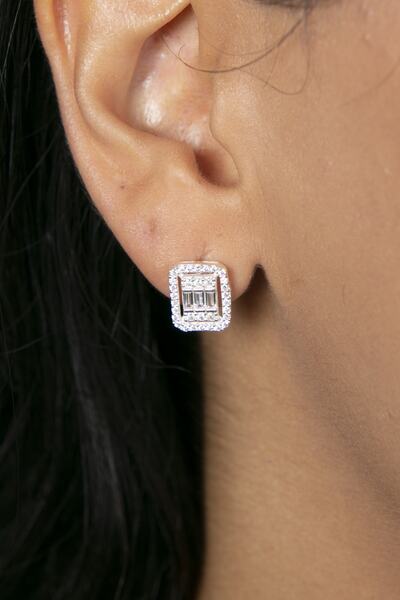 Elika Silver Kadın Baget Model 925 Ayar Gümüş Küpe