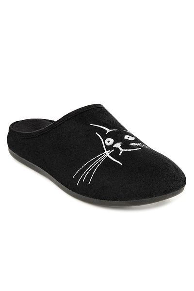 Muya Orthopedix Doris Anatomical Cat Embroidered Women's House Slippers 32906