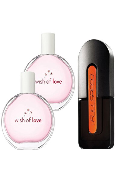 AVON Full Speed Erkek Parfüm Ve 2 Adet Wish Of Love Kadın Parfüö Edt 50 Ml Pa...