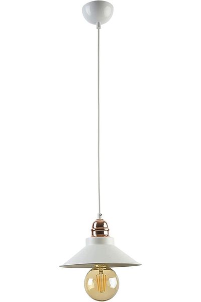 Fer Avize Alfa Living Room - Kitchen - Cafe Modern Pendant Lamp White Single Chandelier
