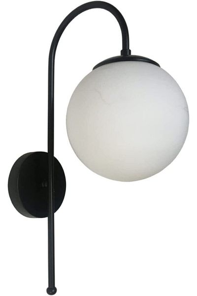 Fer Avize Angel Special Design Black Color Body White Glass Wall Sconce