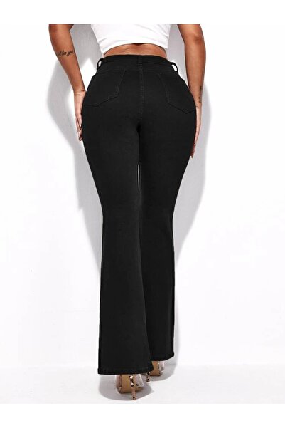 SHEVEGA Black High Waist Flare Leg Jeans Wide Leg Jeans