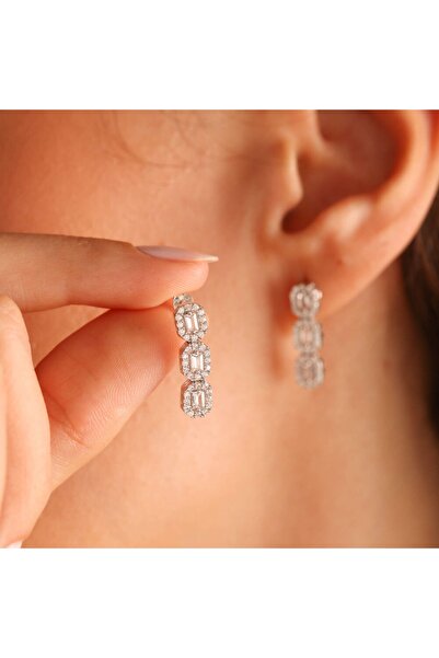 Sembol Gold Beyaz Altın Set 8 Ayar Baget Tasarım Kolye,küpe,bileklik