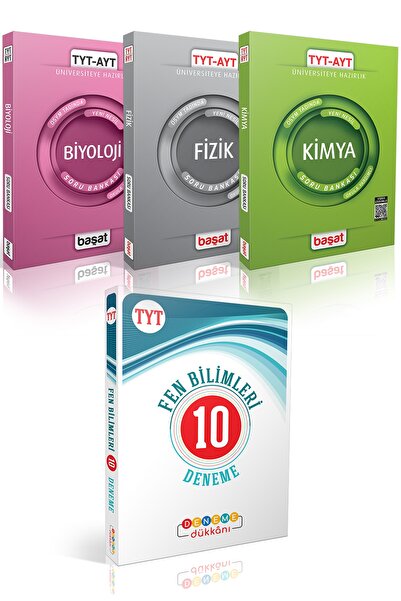 Başat Yayınları Tyt Başat Biyoloji-fizik-kimya Soru Bankası + Deneme Dükkanı ...